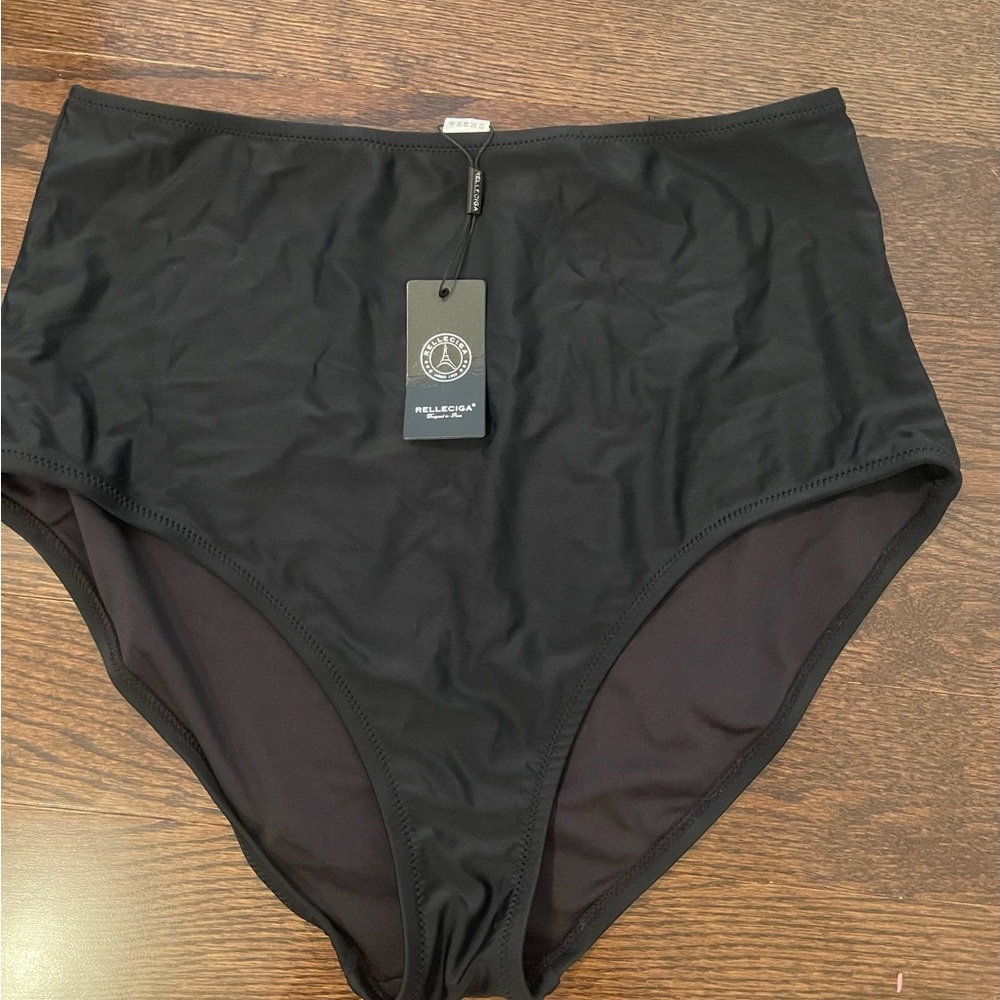 RELLECIGA NEW BLACK SWIM BOTTOMS